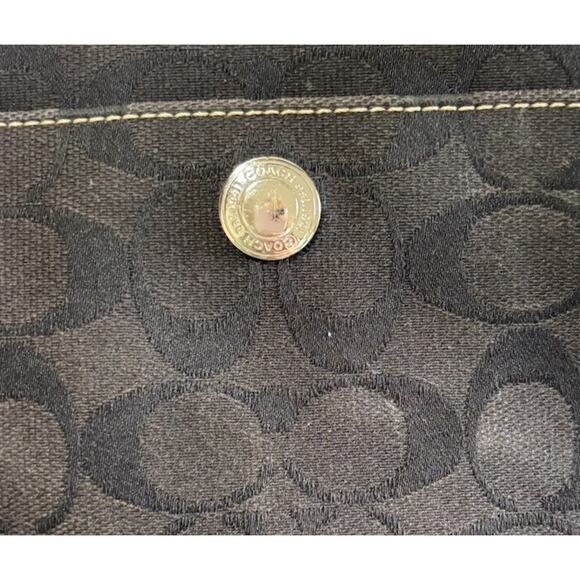 Coach Signature Jacquard Black Swingpack Crossbody Bag Purse EUC Event Sized - Picture 8 of 9
